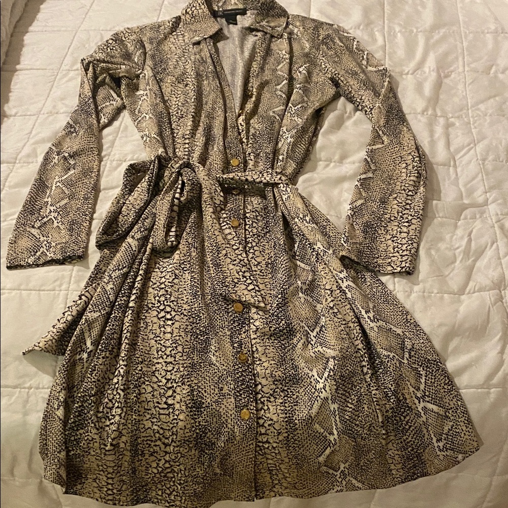 INC International Concepts Beige Snake Print Dress